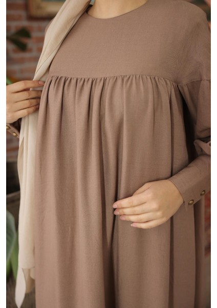 Ankanoor Vizon Çift Bantlı Salaş Elbise ANKA255069