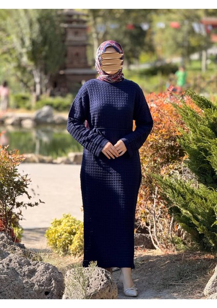 Ankanoor Uzun Kol Içlikli File Triko Elbise ANKA252005