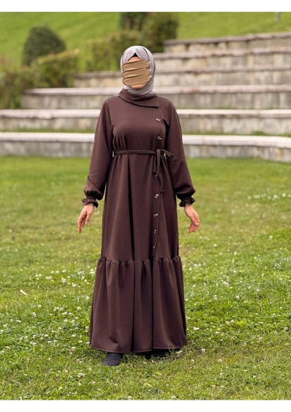 Ankanoor Anvelop Yandan Düğmeli Örme Elbise ANKA255113