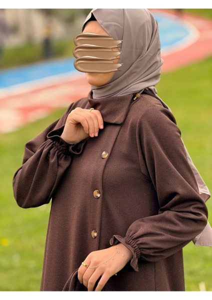 Ankanoor Anvelop Yandan Düğmeli Örme Elbise ANKA255113