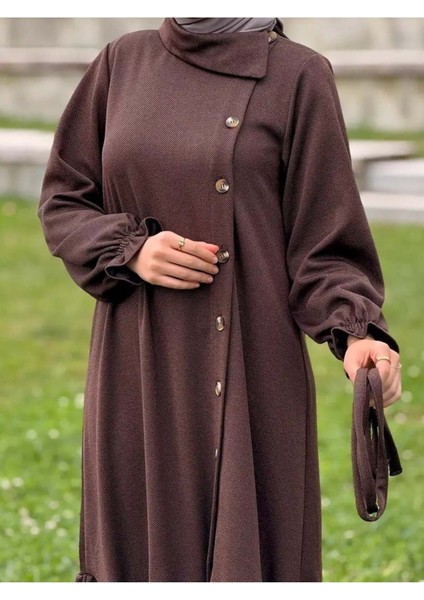 Ankanoor Anvelop Yandan Düğmeli Örme Elbise ANKA255113