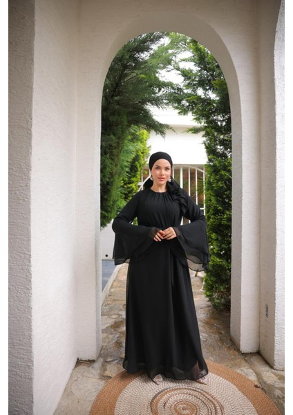 Ankanoor Astarlı Şifon Elbise ANKA255088