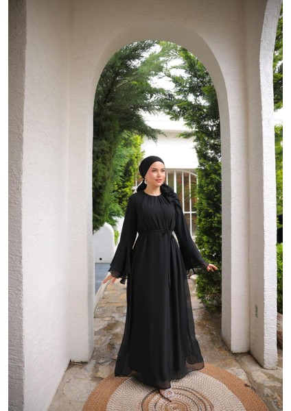 Ankanoor Astarlı Şifon Elbise ANKA255088 fırsatları