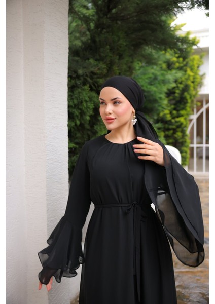 Ankanoor Astarlı Şifon Elbise ANKA255088