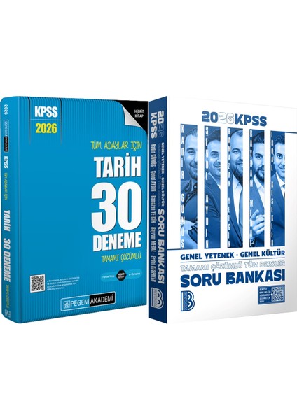 2026 Kpss Tüm Dersler Tamamı Çözümlü Soru Bankası - 2026 Kpss Tarih 30 Deneme Çözümlü