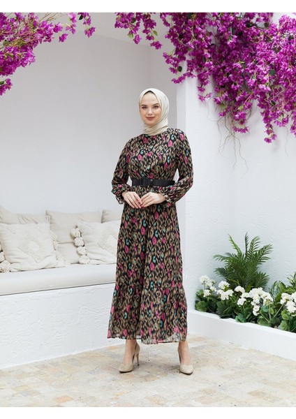 Eteği Büzgülü Rahat Kesim Şifon Elbise fiyatları