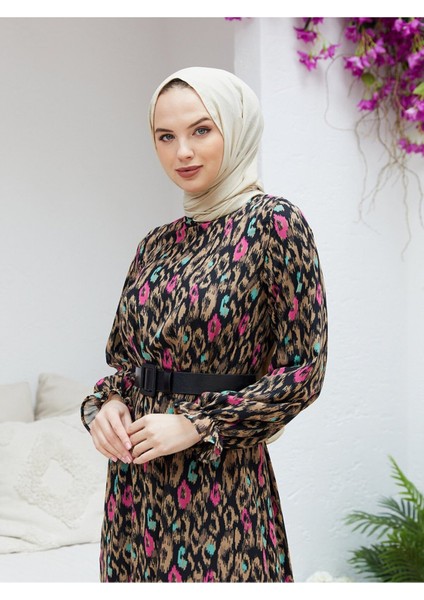 Eteği Büzgülü Rahat Kesim Şifon Elbise fırsatları