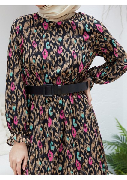 Eteği Büzgülü Rahat Kesim Şifon Elbise indirimleri