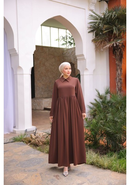 Ankanoor Yakalı Pelerinli Elbise ANKA255084 fiyatları