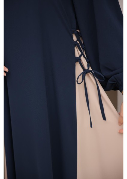 Ankanoor Lacivert Yandan Garnili Elbise ANKA255061 modelleri