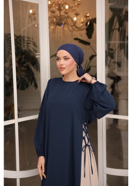 Ankanoor Lacivert Yandan Garnili Elbise ANKA255061 fırsatları