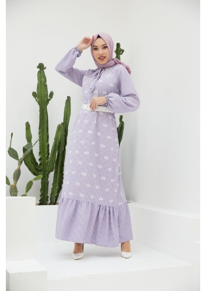 Ankanoor Pötikare Reglan Kol Nakışlı Elbise ANKA251406 modelleri