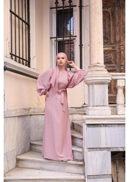 Ankanoor Balon Kol Pötikareli Jakar Elbise ANKA251691 modelleri