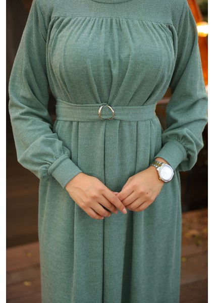 Ankanoor Robalı Tokalı Tesettür Elbise ANKA258027