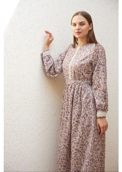 Ankanoor Çıtır Desen Kuşaklı Keten Elbise ANKA251516 fiyatları