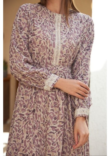 Ankanoor Çıtır Desen Kuşaklı Keten Elbise ANKA251516 modelleri