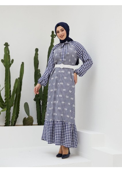 Ankanoor Pötikare Reglan Kol Nakışlı Elbise ANKA251406 modelleri