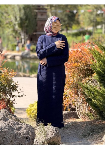 Ankanoor Uzun Kol Içlikli File Triko Elbise ANKA252005 modelleri