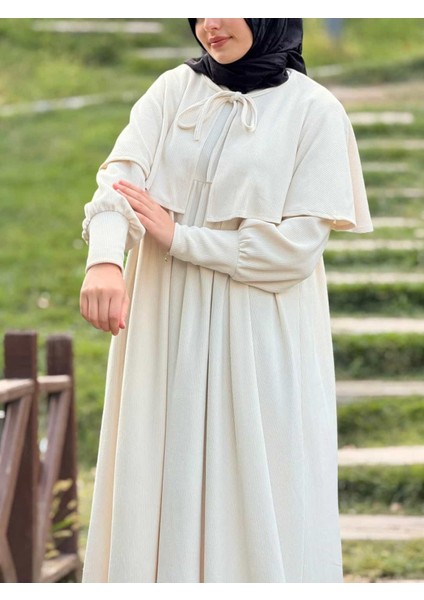 Ankanoor Pelerinli Örme Elbise ANKA255108
