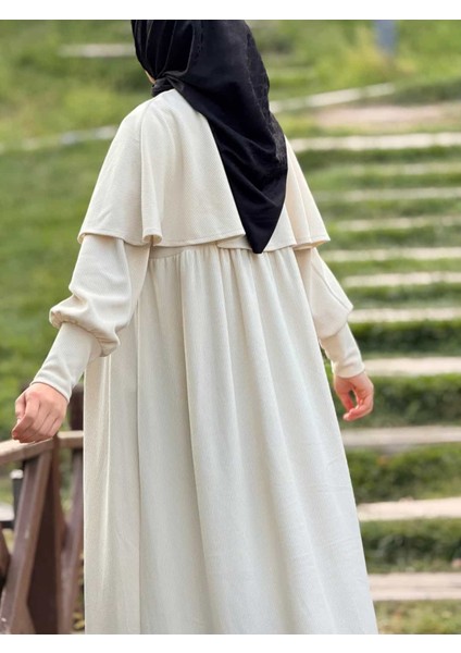 Ankanoor Pelerinli Örme Elbise ANKA255108