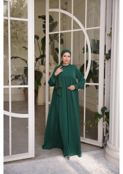 Ankanoor Zümrüt Fırfırlı Robalı Elbise ANKA255062 fiyatları