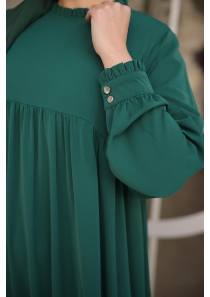 Ankanoor Zümrüt Fırfırlı Robalı Elbise ANKA255062 indirimleri