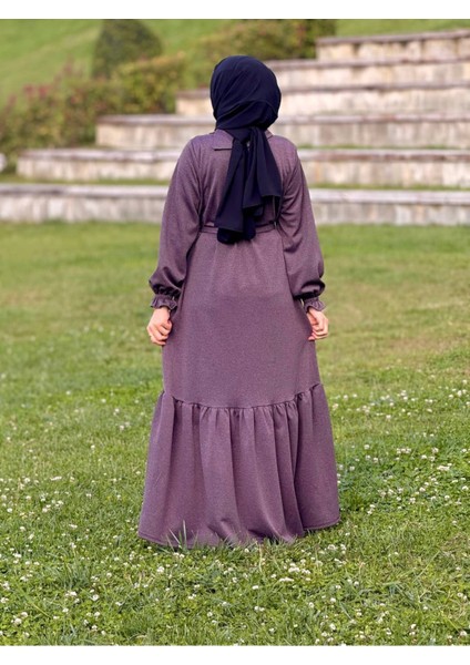 Ankanoor Anvelop Yandan Düğmeli Örme Elbise ANKA255113