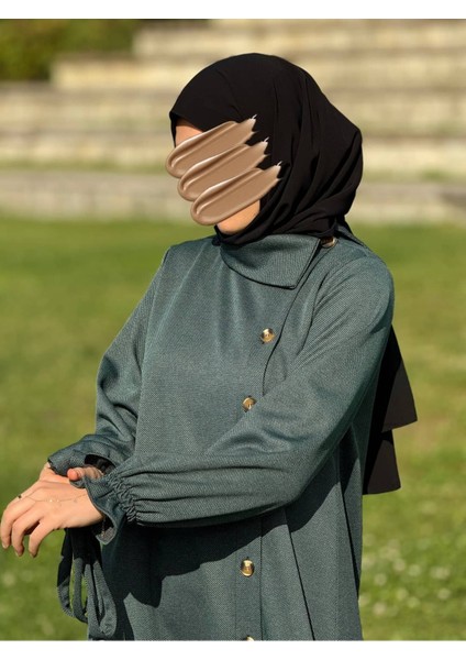 Ankanoor Anvelop Yandan Düğmeli Örme Elbise ANKA255113