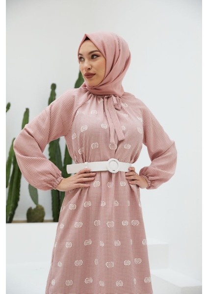 Ankanoor Pötikare Reglan Kol Nakışlı Elbise ANKA251406 fiyatları