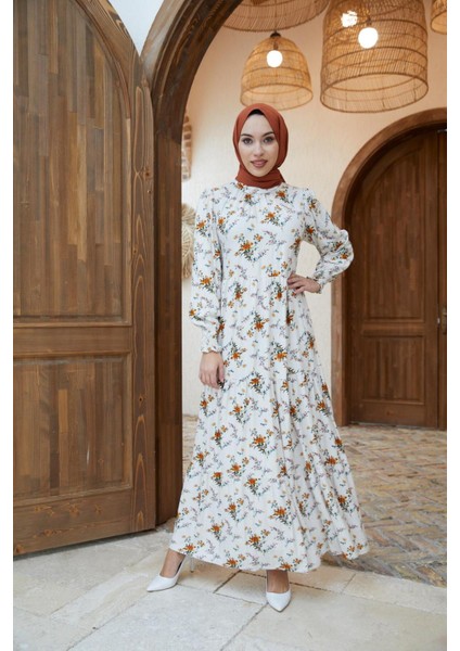 Ankanoor Hakim Yaka Çingene Model Keten Elbise ANKA251400 fiyatları