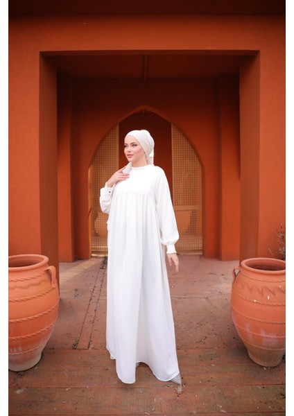 Ankanoor Ekru Fırfırlı Robalı Elbise ANKA255062 indirimleri