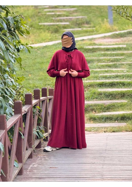 Ankanoor Pelerinli Örme Elbise ANKA255108