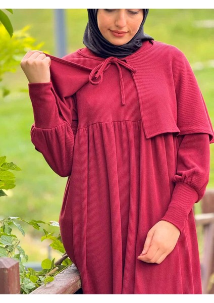 Ankanoor Pelerinli Örme Elbise ANKA255108