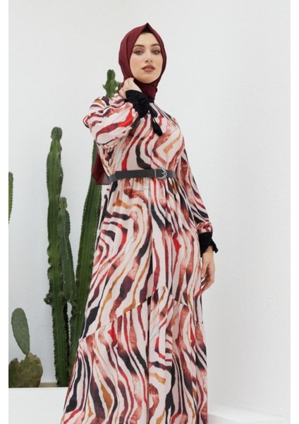 Ankanoor Kobe Krep Püskül Detaylı Kemerli Elbise ANKA251404 fiyatları