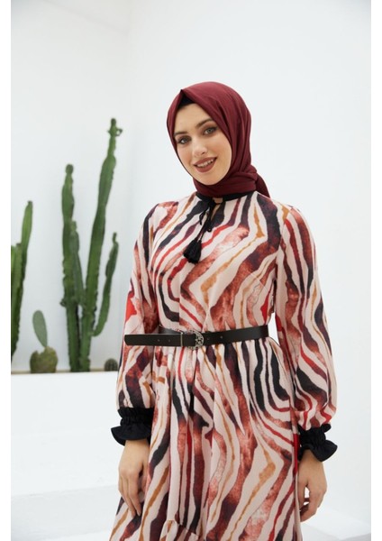 Ankanoor Kobe Krep Püskül Detaylı Kemerli Elbise ANKA251404 fırsatları