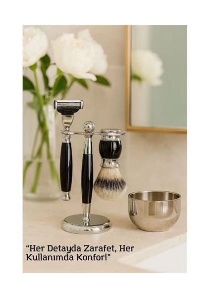 Bfs Koleksiyon Tıraş Seti – 304 Cerrahi Çelik & Kemik Saplı | Çift Cidarlı Tıraş Tası Icardi Collection