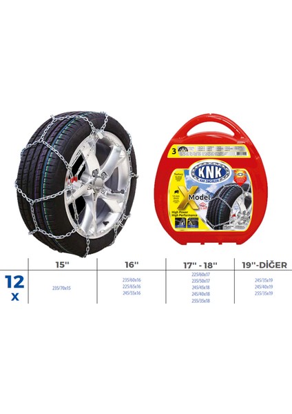 Techmrt Patinaj Zinciri Takmatik Çapraz 15-16-17-18-49 Jant Zincir Ebatlari Için Resime Bakiniz