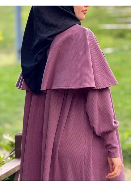 Ankanoor Pelerinli Örme Elbise ANKA255108