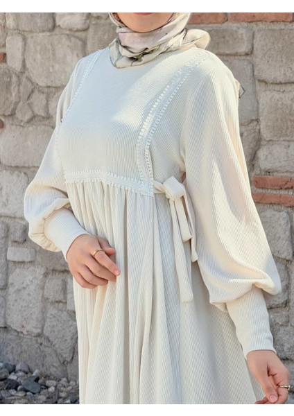 Yandan Bağlamalı Dantelli Örme Elbise 255105 fiyatları