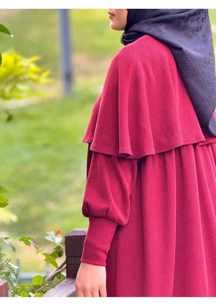 Ankanoor Pelerinli Örme Elbise ANKA255108