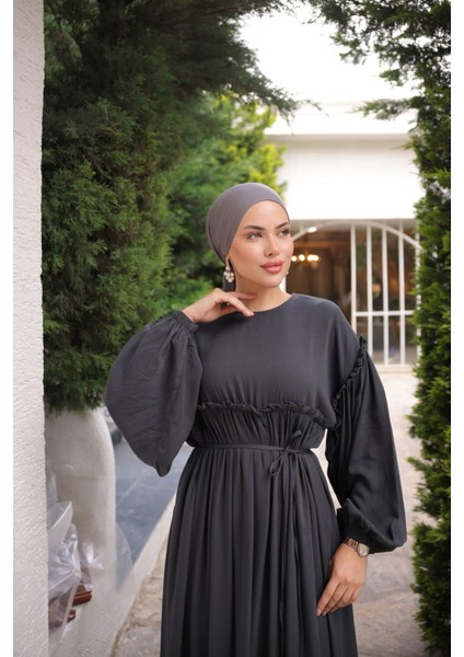 Ankanoor Robalı Büzgülü Oversize Elbise ANKA255093 modelleri