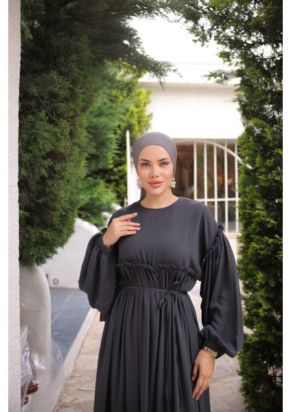 Ankanoor Robalı Büzgülü Oversize Elbise ANKA255093 fırsatları