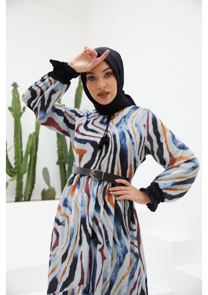 Ankanoor Kobe Krep Püskül Detaylı Kemerli Elbise ANKA251404 fiyatları