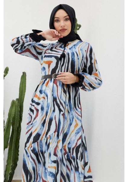 Ankanoor Kobe Krep Püskül Detaylı Kemerli Elbise ANKA251404 fırsatları