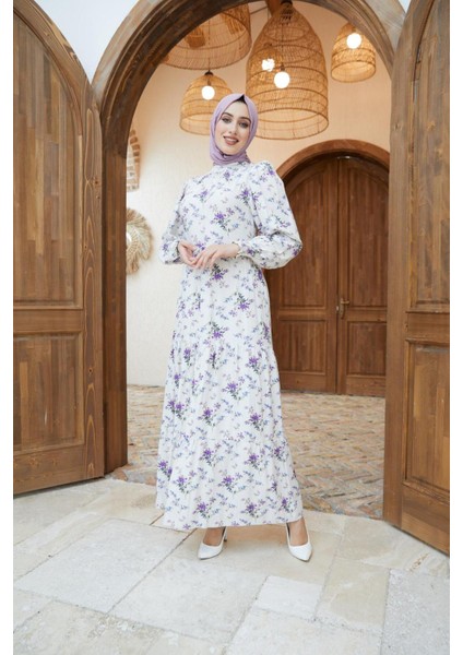 Ankanoor Hakim Yaka Çingene Model Keten Elbise ANKA251400 fiyatları