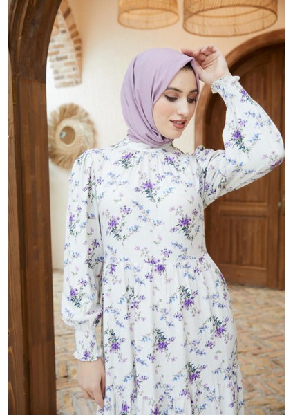 Ankanoor Hakim Yaka Çingene Model Keten Elbise ANKA251400 fırsatları