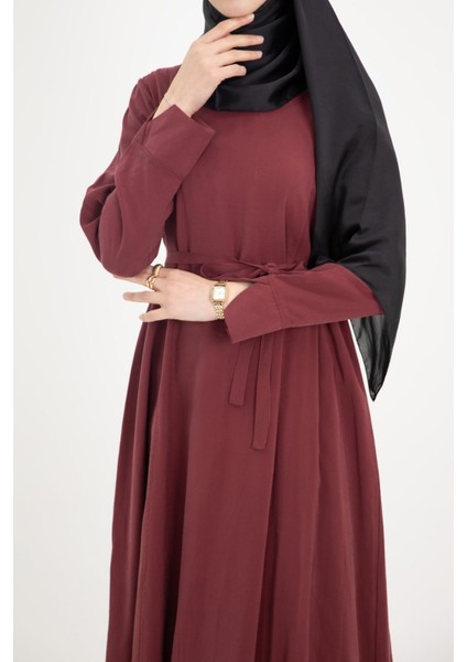 Ankanoor Modal Cupra Yırtmaç Kol Drapeli Elbise ANKA253003