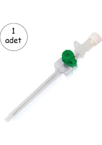 Piercing Delim Iğnesi 1.3 mm Yeşil Steril Tek Kullanımlık Anjiokat (Kulak, Dudak, Kaş Delimi)