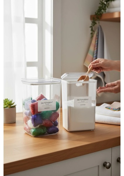 Deterjan Kavanozu/kutusu(Beyazlar)-Deterjan Kavanozu/kutusu(Renkliler) 2900ML