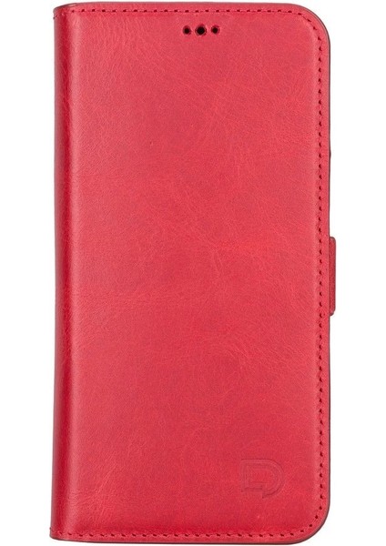 Apple iPhone 13 Pro Uyumlu Deri Cüzdanlı Kılıf Nar Çiçeği fiyatları